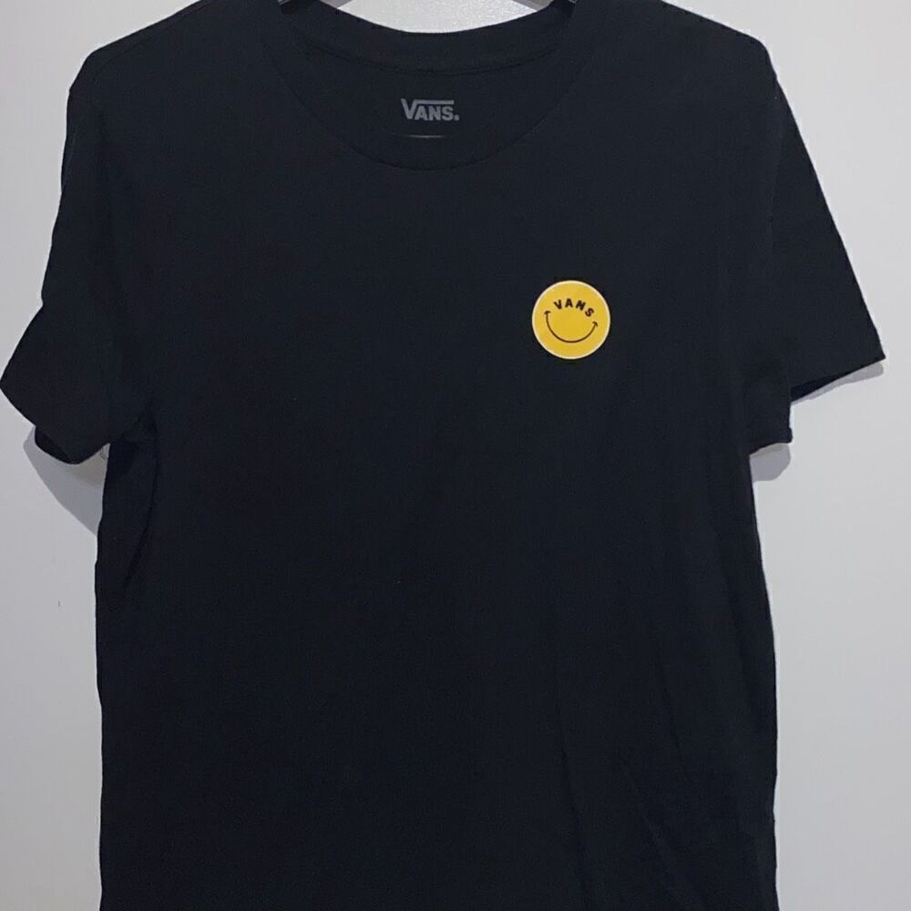 Vans Women's Black Yellow Off the Wall 100% Cotton T-Shirt Size Medium